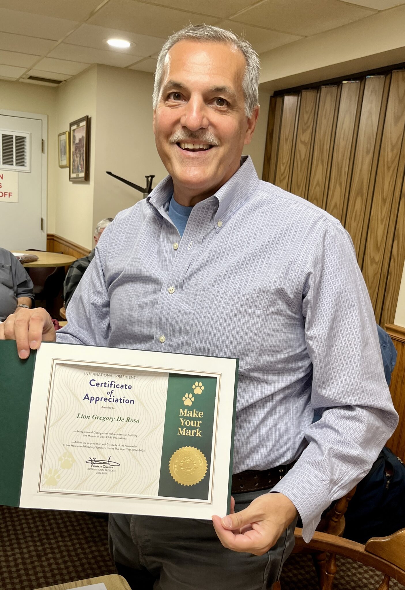 FX Lion Greg Recognized Fairfax Lions Club